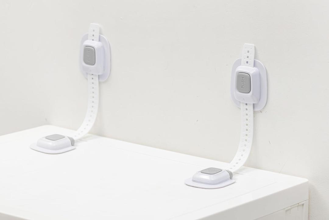 YEYA No Drill Anti Tip Furniture Adjustable Straps Wall Anchors for Baby Proofing (Upgraded 4P)