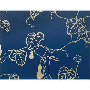 Kolo Newport 8.5" x 11" Expandable Washi Scrapbook, Japanese Hand-Stenciled Covers, Gourd Navy