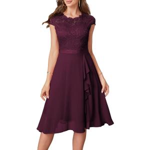 Women's Cocktail Dresses for Women Evening Party, Tea Party Dress for Women 2025 Wedding Guest Dress Prom Semi Formal Dress (Medium, Purple)