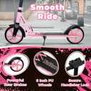 Nattork Scooter for Kids 6+, Teens and Adults- Adjustable Height Folding Kick Scooter with Large Sturdy Wheels for a Smooth Ride, Lightweight, Anti-Shock Suspension for Boys and Girls