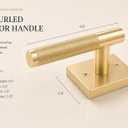 Premium Polished Gold Door Handles for 1 3/8" - 2" Compatible Doors Soft Gold Handles Interior with Lock - Easy Installation, Reversible, Button Lock (Privacy Lock)- Designed by Architects