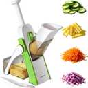 SupMaKin Upgrade Safe Mandoline Slicer, Vegetable Chopper, Potato Slicer 4 Modes Adjustable Thickness Food Cutter, Kitchen Chopping Artifact (6 in 1 Green)