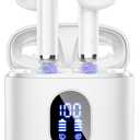 Wireless Earbuds, Bluetooth Headphones 5.4 with ENC Noise Cancelling Mics, 30H Bluetooth Ear buds 3D Bass with LED Display Charging Case, IP7 Waterproof Wireless Earphones for Android, iOS, Pearlwhite