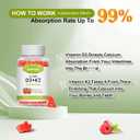 Vitamin D3 K2 Gummies for Adults, Vitamin D3 5000 IU & K2 (MK7) 120mcg, Sugar-Free D3 K2 Supplements with Vitamin B6, C & Zinc, Support Bone, Teeth, Muscle & Immunity, 60 Count