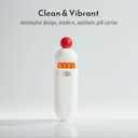 Slim Flat Pill Box, Thin Pill Organizer, Small Daily Vitamin Case, Cute Travel Trinket Organizer, Cute Pill Case 3 Compartments (White)