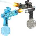 Electric Water Gun for Kids & Adults - 2 Pack Automatic Squirt Gun with Nozzle Flash & Water Spray Sound, Summer Outdoor Water Blaster Pistol Pool Beach Party Toys for Boys Girls (Blue&grey)