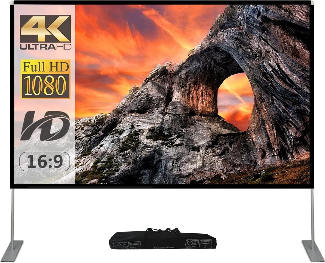 Outdoor Projector Screen with Stand 100 Inch: Portable Projection Screen for Outside Theater Home Backyard Movies Outdoor Projector Screen with Stand 100 Inch: Portable Projection Screen for Outside Theater Home Backyard Movies