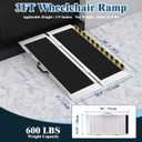 Portable Wheelchair Ramp 3FT, Non-Slip Aluminum Folding Handicap Ramp for Home Steps, 600LBS Capacity Threshold Ramp for Doorways, Stairs, Scooters