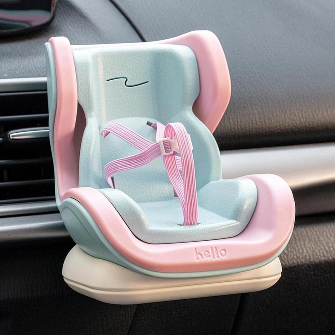 Doll car seat Compatible with 17cm Labu with Air Vent Clip and Desktop Display, Cute and Functional Car Ornament for Blind Box Doll Fans, Collectors