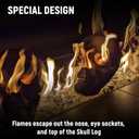 Ceramic Fire Pit Skull Logs for Indoor or Outdoor Fireplaces, Fire Pit, Bonfire, Campfire, Halloween Decor (White-1 pack)