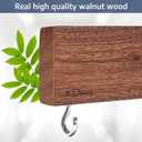 Dmore magnetic knife holder for wall—with 2 hooks, No Drilling 20 Inch walnut knife magnetic strip, Powerful knife magnet rack, include Adhesive Tape and screws for Knives, Utensils, and Tools