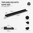 Floating Shelves Set of 2, Long Wall Shelf with Lip, 48in, Black, 47.2 in