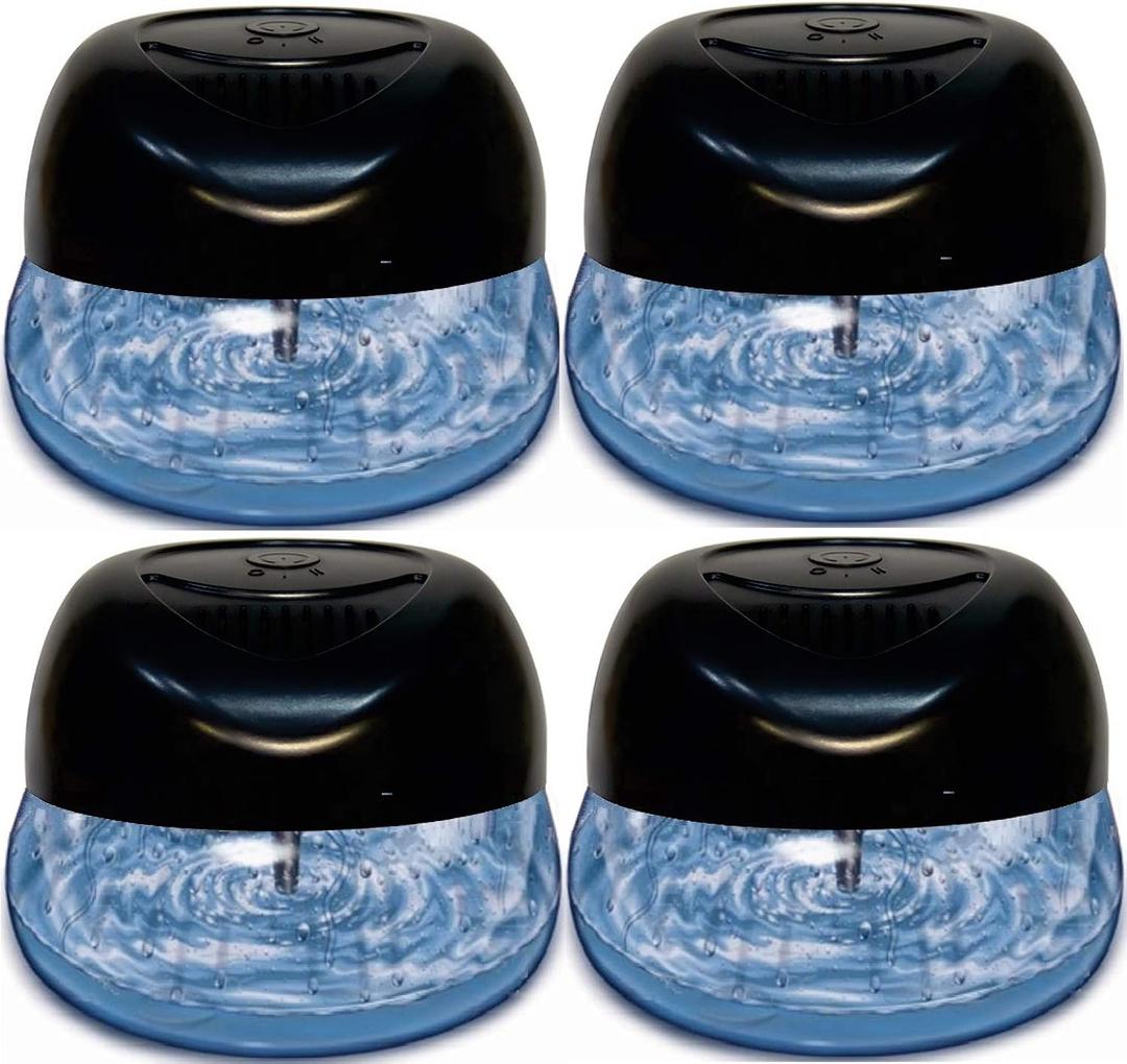 Bluonics 4-Pack Fresh Aire Water Based Revitalizer. Black Color with 7 LED Color Changing Lights White Noise Machine Use Essential Oils and Fragrances