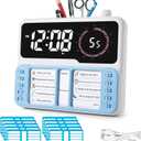 7-in-1 Visual Timer for Kids & Adults with Task Planner  ADHD Time Management Tool with Alarm, Countdown, Calendar, Temperature Display & Storage  Ideal for Home, School (Blue)