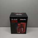 MELLERHOME 12-Cup Red Coffee Maker - Perfect for Home or Office, Borosilicate Carafe, Auto-Off, Reusable Filter, Anti-Drip, Keep-Warm Function, Clear Water Level Window, Red Kitchen Accessories