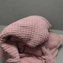 Bedsure 100% Cotton Blanket King Size for Bed - Breathable and Soft, Waffle Weave Blanket for Summer Spring, Pink, 104x90 inches