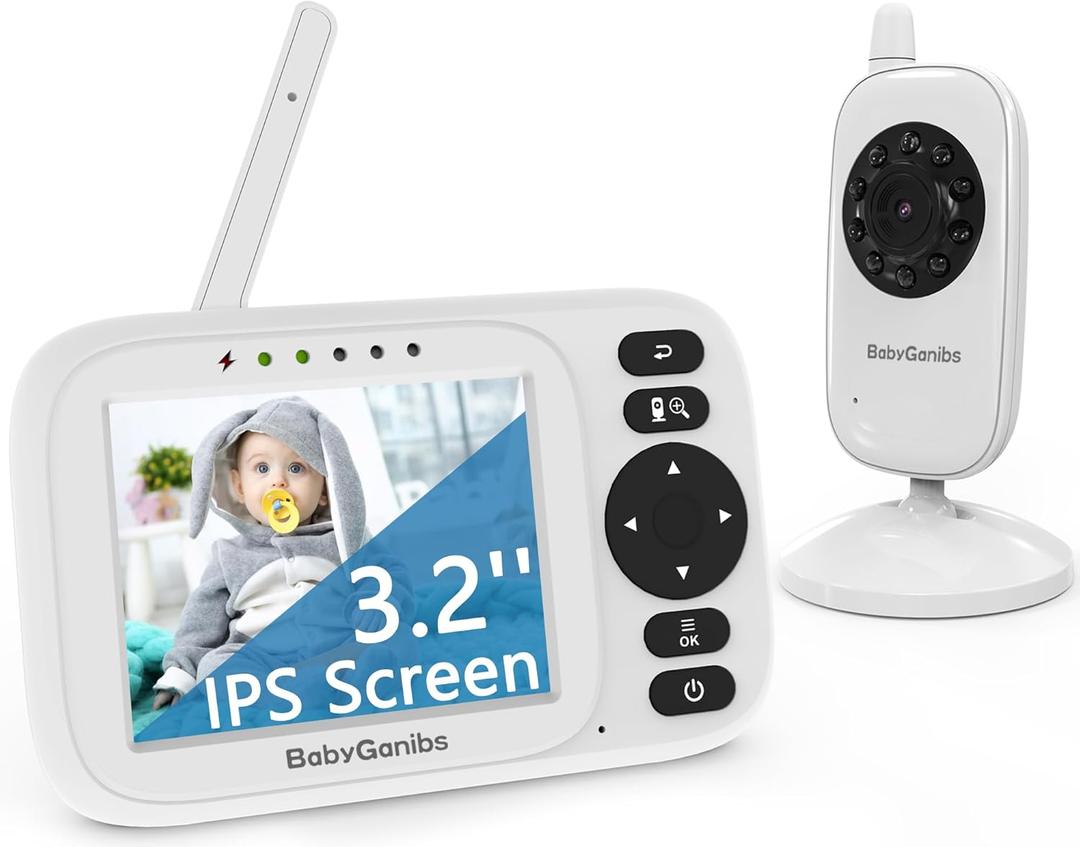 Baby Monitor with Camera and Audio, 3.2'' IPS Portable Baby Monitor No WiFi with 1000ft Long Range, Remote Pan-Tilt Video Baby Monitor, Infrared Night Vision, ECO Mode, Powerful Battery