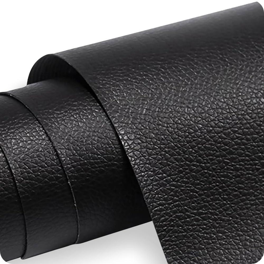 Black Leather Repair Tape Patch, Self Adhesive Vinyl Faux Material Roll 27 x 118 Inch, Cuttable Upholstery for Couch Sofa Car Seats Chairs Furniture