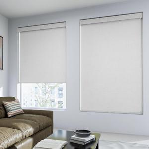 100% Blackout Artificial Linen Cordless Roller Shades for Indoor Windows, Roller Blinds for Home, for Window Size 43" W  72" H White (43" W  72" H (Window Size))