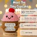Friendship Gifts for Women - Handmade Positive Crochet Cupcake with 30 Cute Affirmation Cards for Emotional Support | Birthday Gift for Women, Best Friend, Bestie, Coworker | Mothers Day Present Idea