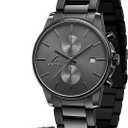 Stylish Stainless Steel Chronograph Watches for Men with a Hefty, SolidBuild Feel — Waterproof Quartz Mens Watches with Auto Date & Second Subdials, Valentines Day Gifts for Him, Boyfriend, Husband, Dad (Black, Stainless Steel)