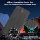 iPhone 15 Pro Max Phone Case, Made of 1500D Aramid Fiber, Compatible with MagSafe Ultra-Thin Touch Feel 6.7-inch Black/Gray