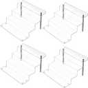 LileZbox 12 X 9 in Acrylic Display Risers Shelf for Pops Figures, Clear 4-Step Display Stand for Display Or Collection (Large-4 pack)