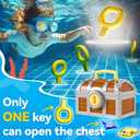 Funscape Kids Diving Pool Toy, Large Treasure Chest Water Dive Game W/Keys Gems Fish, Toddler Outdoor Swimming Treasure Box Playset, Fun Summer Swim Party Gifts 3 4 5 6 7 8 10 12 Year Old Boy Girl