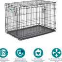 MidWest Homes for Pets 36-Inch iCrate for Medium-Large Breeds, 41-70 lbs, Double Door Folding Dog Crate with Divider Panel, Leak-Proof Tray & Secure Latches, Portable, Durable & Easy to Assemble
