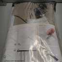 Greenish Gray Linen Curtains 84 Inch Length 2 Panels Set for Bedroom, Boho Pinch Pleated Blackout Dual Layer Thick Drapes 84 Inches Long Insulated Soundproof Window Curtain with Back Tab 