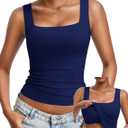 Avidlove Womens Built in Bra Tank Tops Double Lined U Neck Strechy Basic Summer Trendy Going Out Top