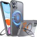 360 O-Ring MagStander for iPhone 11 Case with Magnetic Kickstand Ring Holder [Compatible with MagSafe][360Rotate Stand Ring][Military Shockproof] Magnet iPhone 11 Phone Cover Matte Grey