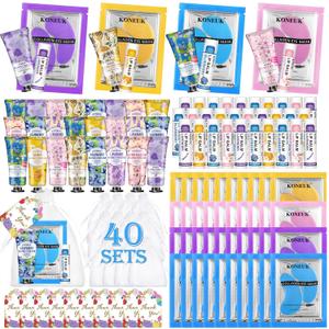 120 Pcs Spa Party Favors Set of Under Eye Patches, Bulk Hand Creams and Lip Balms Bulk, Perfect Bulk Gifts Kit for Women & Teen girls, Thank You Gift for Mom, Teacher Gifts, Sleepover Party Supplies