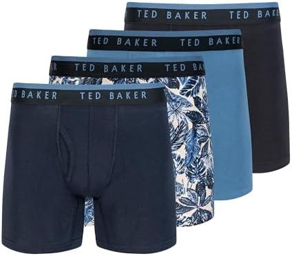 Ted Baker Men's 4 Pack Cotton Stretch Boxer Briefs, M