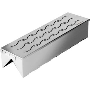 Skyflame Wood Chip Smoker Box, Stainless Steel Double V-shape BBQ Smoke Box with Hinged Lid for Charcoal & Propane Gas Grill, 12.5"(L) x 3.3"(W) x 2.5"(H), U.S. Design Patent