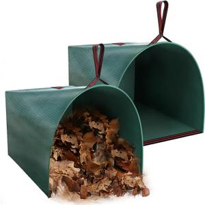 Joyhalo Reusable Yard Waste Bags, 2 Pack 40 Gallon Dustpan-Type Garden Bag for Collecting Leaves Grass Clippings, Heavy Duty lawn and leaf bags, Garden Waste Container for Clean Up Outdoor Debris