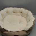 Bedsure Dog Beds for Small Dogs - Round Medium Cat Beds for Indoor Cats, Washable Pet Bed for Puppy and Kitten with Slip-Resistant Bottom, 25 Inches, Taupe (Camel)