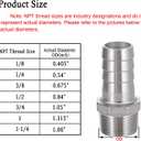 304 Stainless Steel Hose Barb Fitting, 1" Barb to 3/4" NPT Male Thread, Barbed Hose Fittings for Air Water Fuel, 2 Pack