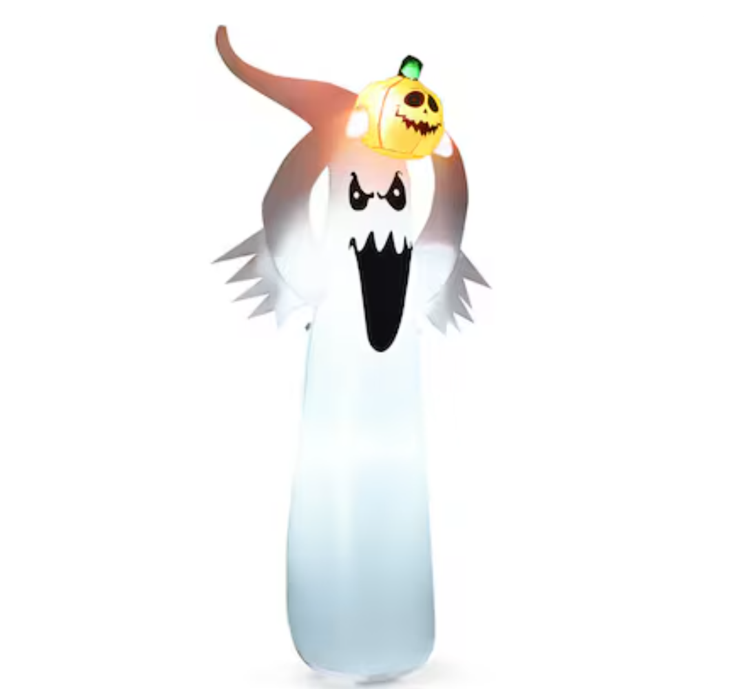  6-ft Pre-Lit White Ghost Inflatable for Indoor/Outdoor Halloween Decorations