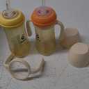 Piifur Sippy Cups for Toddlers 1-3 No Spill Straw with Handle Water Bottle 2 Pack 10 Ounce (Yellow&Orange)