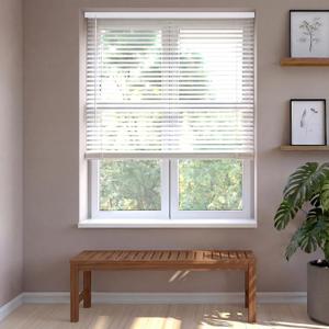 Cordless 1" Light Filtering Vinyl Mini Blinds, White, 35" x 48"