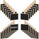 LemonSecret 30 Pcs Wood Mini Chalkboard Clips Message Chalk Board Signs Label Board Clip Chalkboard Signs for Note Taking Wedding Party Buffet Food Name Tags 2 x 2.8 Inch