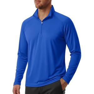 Mens Sun Protection Shirts Long Sleeve Running Shirts for Men UPF 50+ Outdoor Shirts for Men Hiking Shirts Fishing Shirts Big and Tall Dark Blue, XL