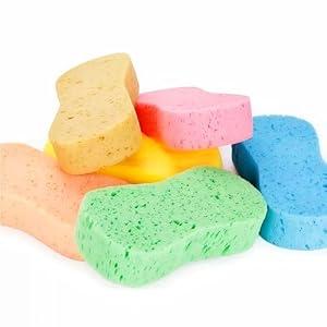 2 x 5 PCS Car Wash Sponges, Extra Thick Foam Kit Lint Free & Swirl-Free,Scratch-Free Bone Shape Chenille Washing Sponge & Lint Free for Dishes, Tile, Bike, Boat, Easy Grip for Kitchen, Bathroom