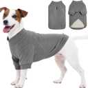 FUAMEY Small Dog Sweater Solid, Turtleneck Fleece Doggy Shirt Pullover, Soft Puppy Sweatshirt with Leash Hole Cozy Winter Clothe for Dogs Pet Indoor Pajamas, Maltese, Chihuahua, SchnauzerGrey, XS