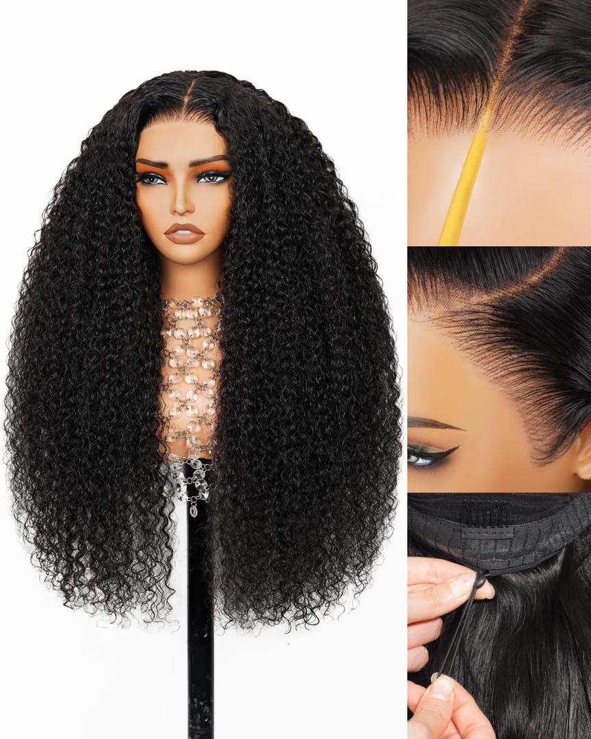 Arabella 13x6 Lace Front Wigs Human Hair 210% Density Glueless Wigs Human Hair 100% Curly Wave Human Hair Wigs 12A Pre Plucked Pre-Bleached Pre-Cut Glueless Wig (20inch,13x6 deep curly wig)