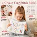 spicssa Beginner Embroidery Stitch Book with Video Tutorials, 79 Essential Stitches & Practice Patterns, DIY Your Own Embroidery Keepsake Book, Ideal for Beginners & Handmade Gift Giving