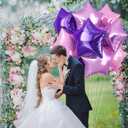 TAOYE Purple Pink Stars Foil Balloons, 18 Inch Lavender Purple Pink Stars Helium Balloons Dark Purple Light Purple Pentagram Foil Balloons for Girls Birthday Wedding Butterfly Theme Party