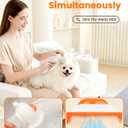 Vacuum Dog Brush for Shedding, 4-in-1 Self-Cleaning Slicker & Undercoat Rake, Deshedding Grooming Tool, Anti-Static, Massage & Combing All In One! (Light White)