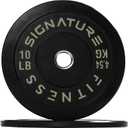 Fitvids 2" Olympic Bumper Plate Weight Plates with Steel Hub, 10LB, Pair, Black, Updated